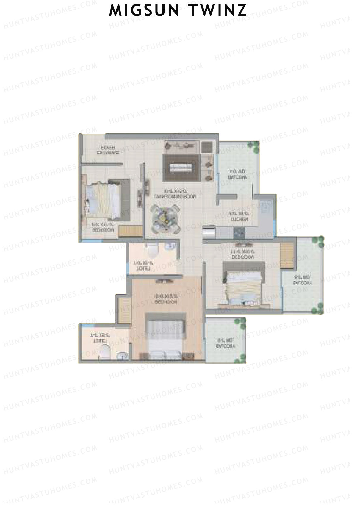 Migsun Twinz Sun 8 Unit 3 Floor Plan
