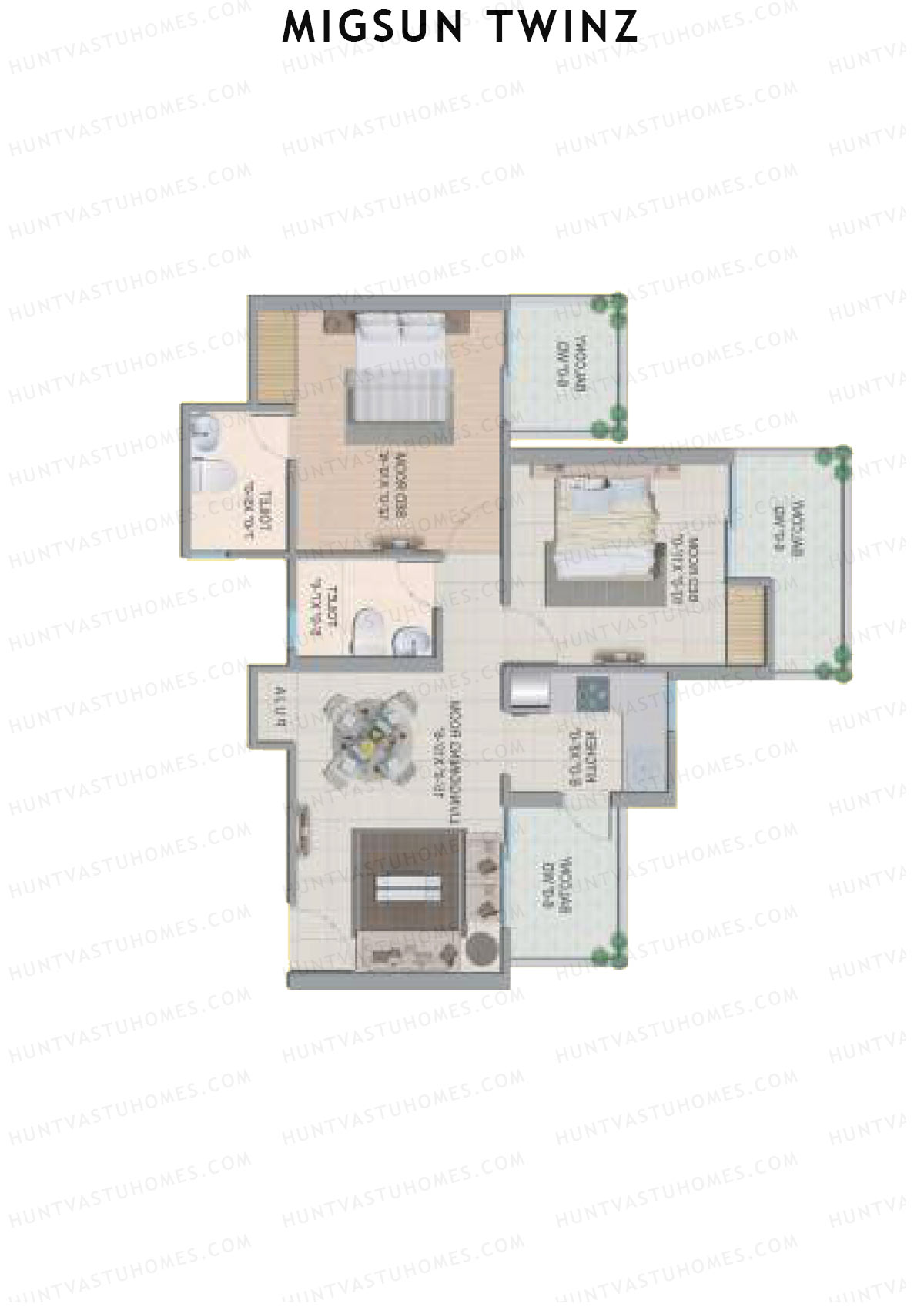 Migsun Twinz Sun 8 Unit 7 (Type A) Floor Plan