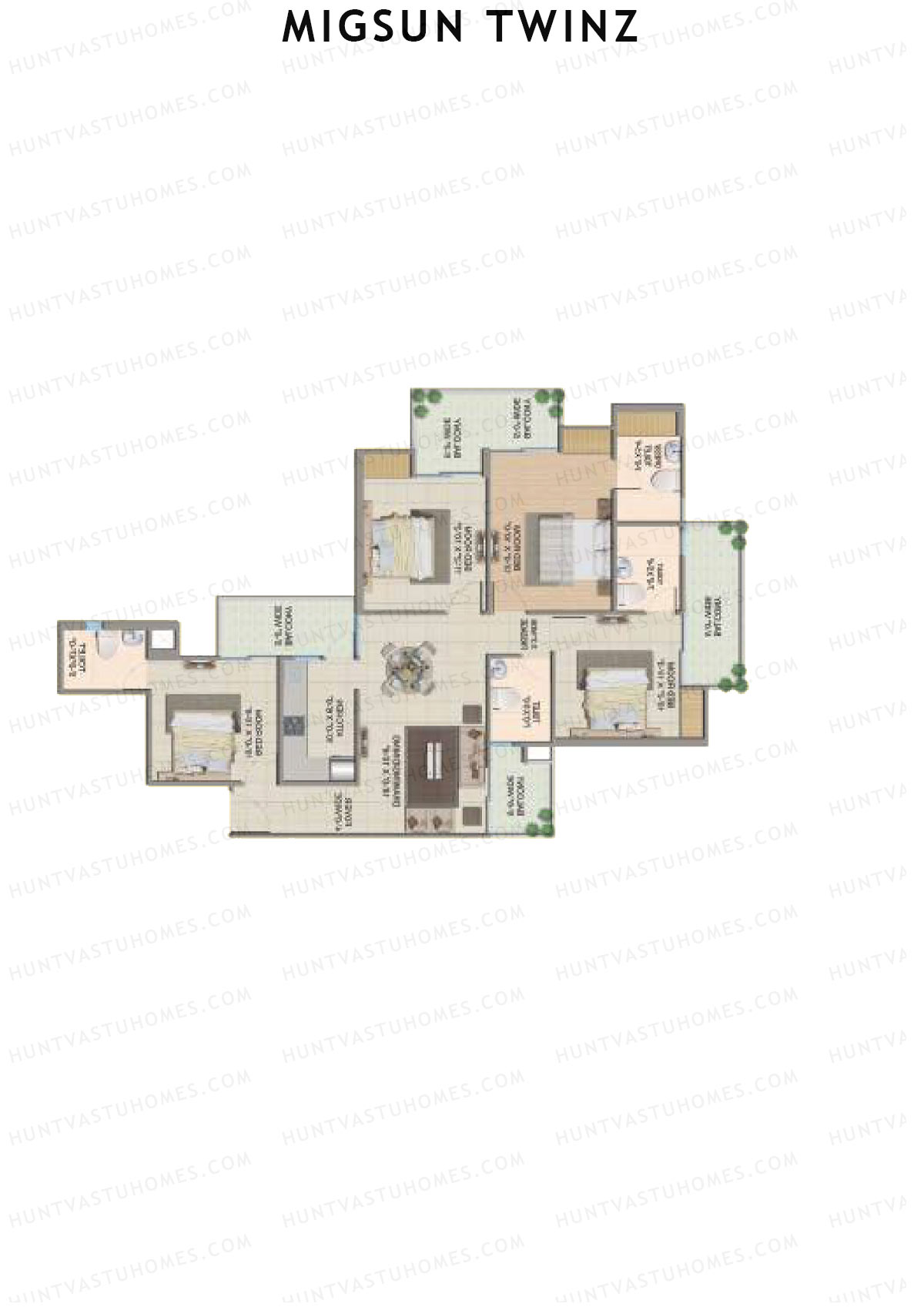 Migsun Twinz Sun 9 Unit 1 (Type A) Floor Plan