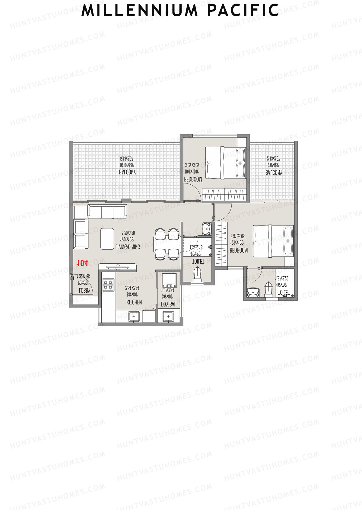 Millennium Pacific Wing C Unit 3 Floor Plan