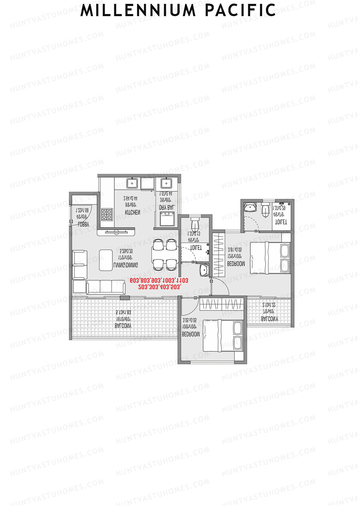 Millennium Pacific Wing C Unit 4 Floor Plan