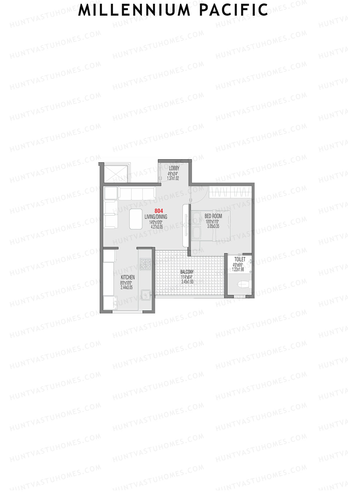 Millennium Pacific Wing E Unit 4 Floor Plan