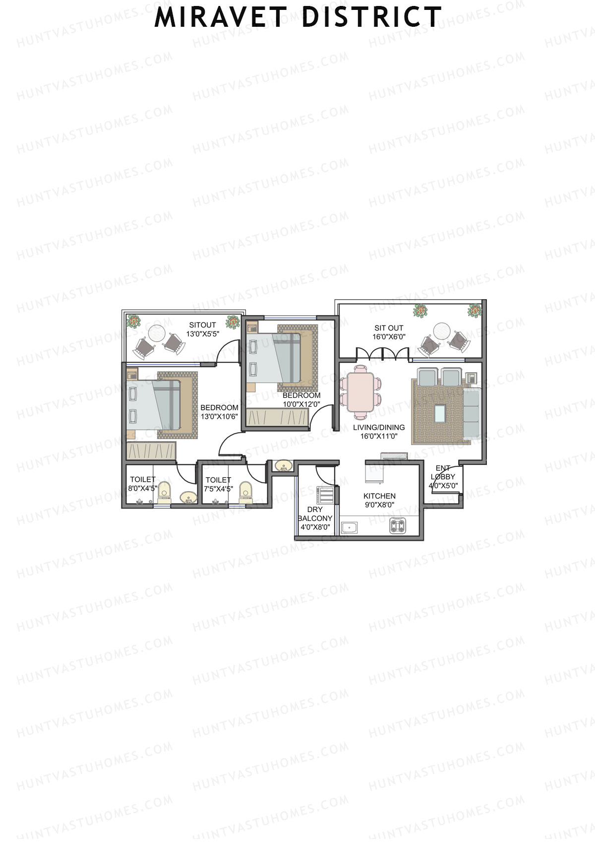 Miravet District Wing B Unit 2 Floor Plan