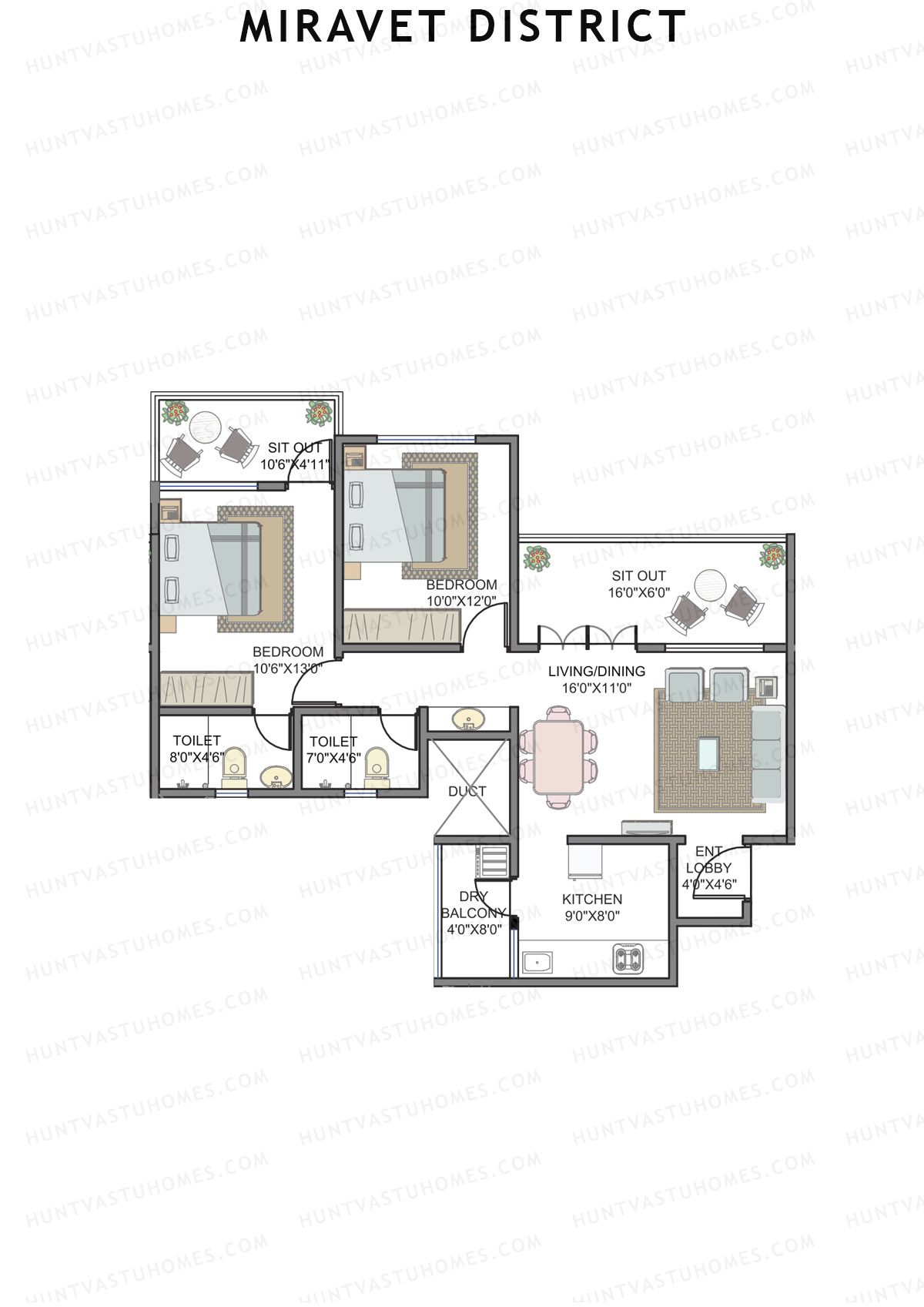 Miravet District Wing B Unit 3 Floor Plan
