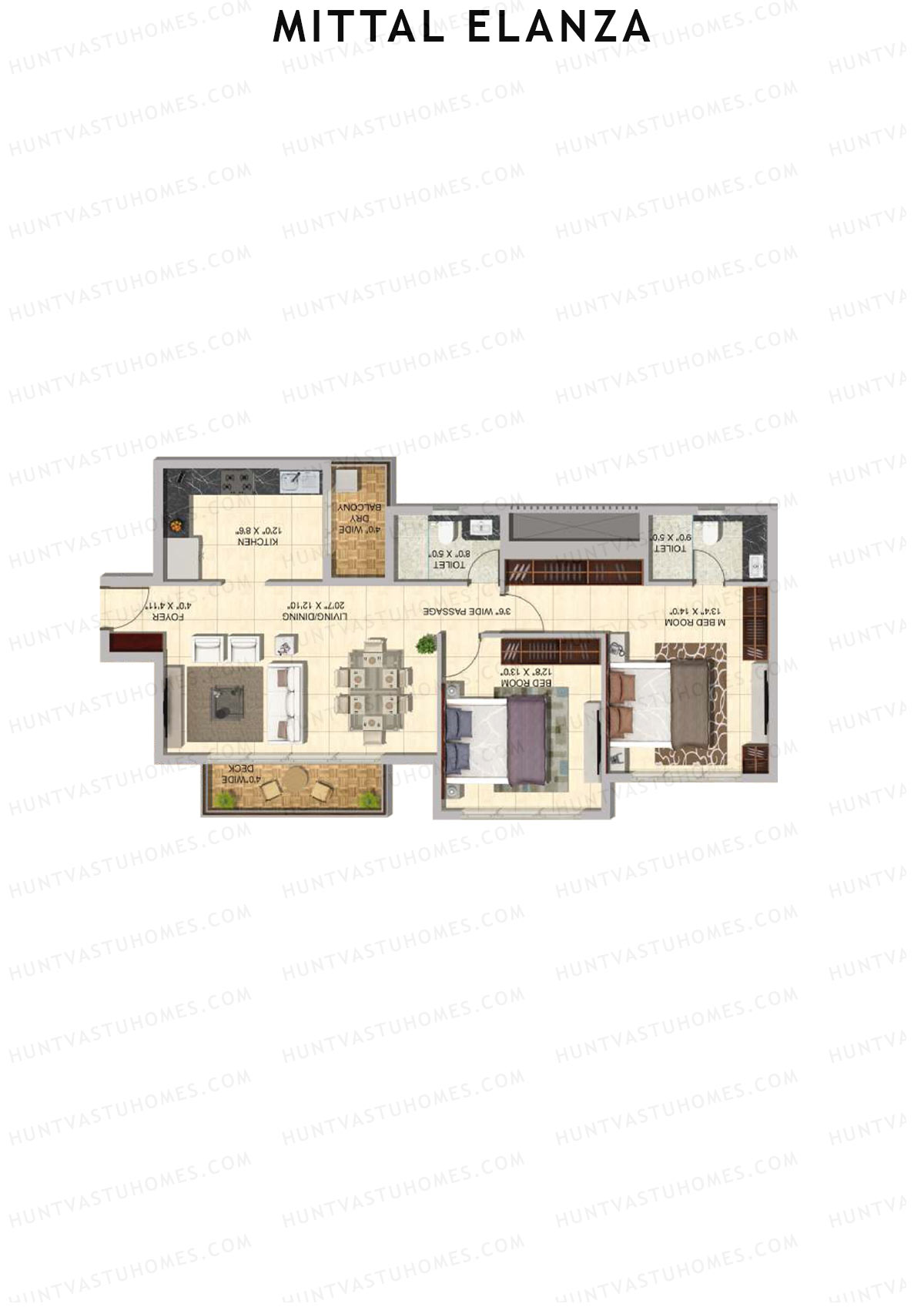 Mittal Elanza Wing C Unit 3 (Type VI) Floor Plan