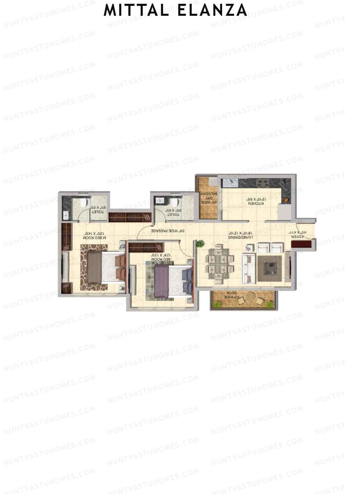 Mittal Elanza Wing C Unit 4 (Type IV) Floor Plan