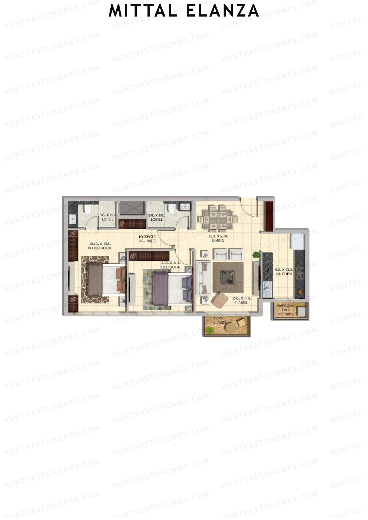Mittal Elanza Wing D Unit 4 (Type I) Floor Plan