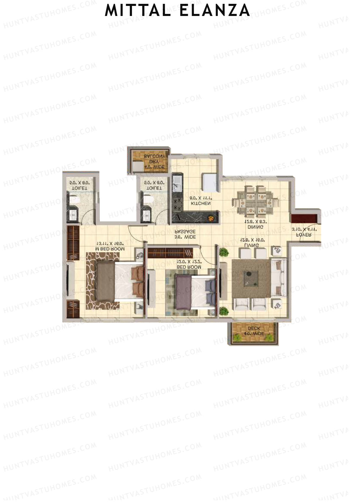 Mittal Elanza Wing D Unit 5 (Type III) Floor Plan