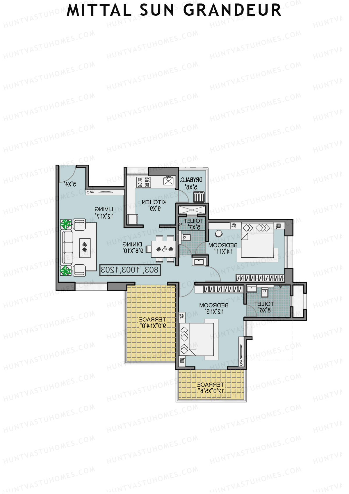 Mittal Sun Grandeur Wing A Unit 2 Floor Plan