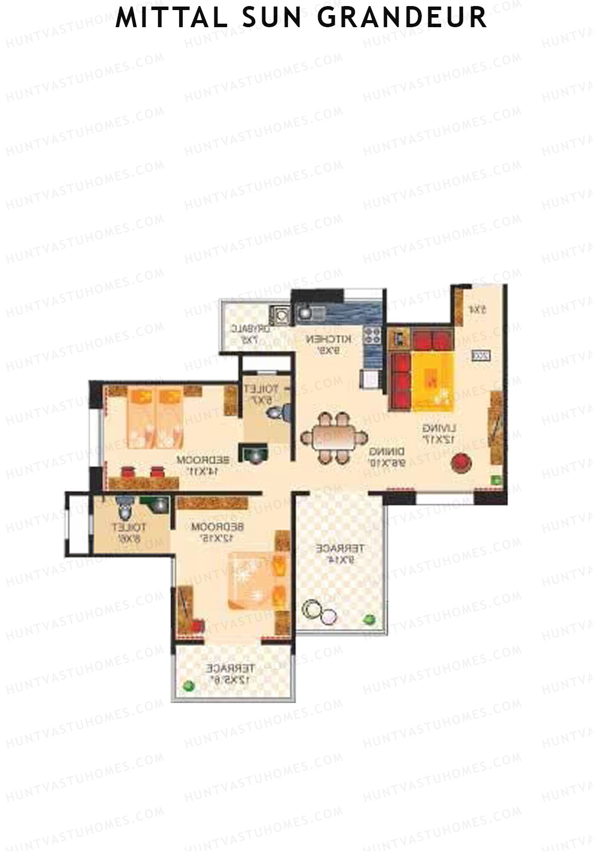Mittal Sun Grandeur Wing B Unit 2 Floor Plan
