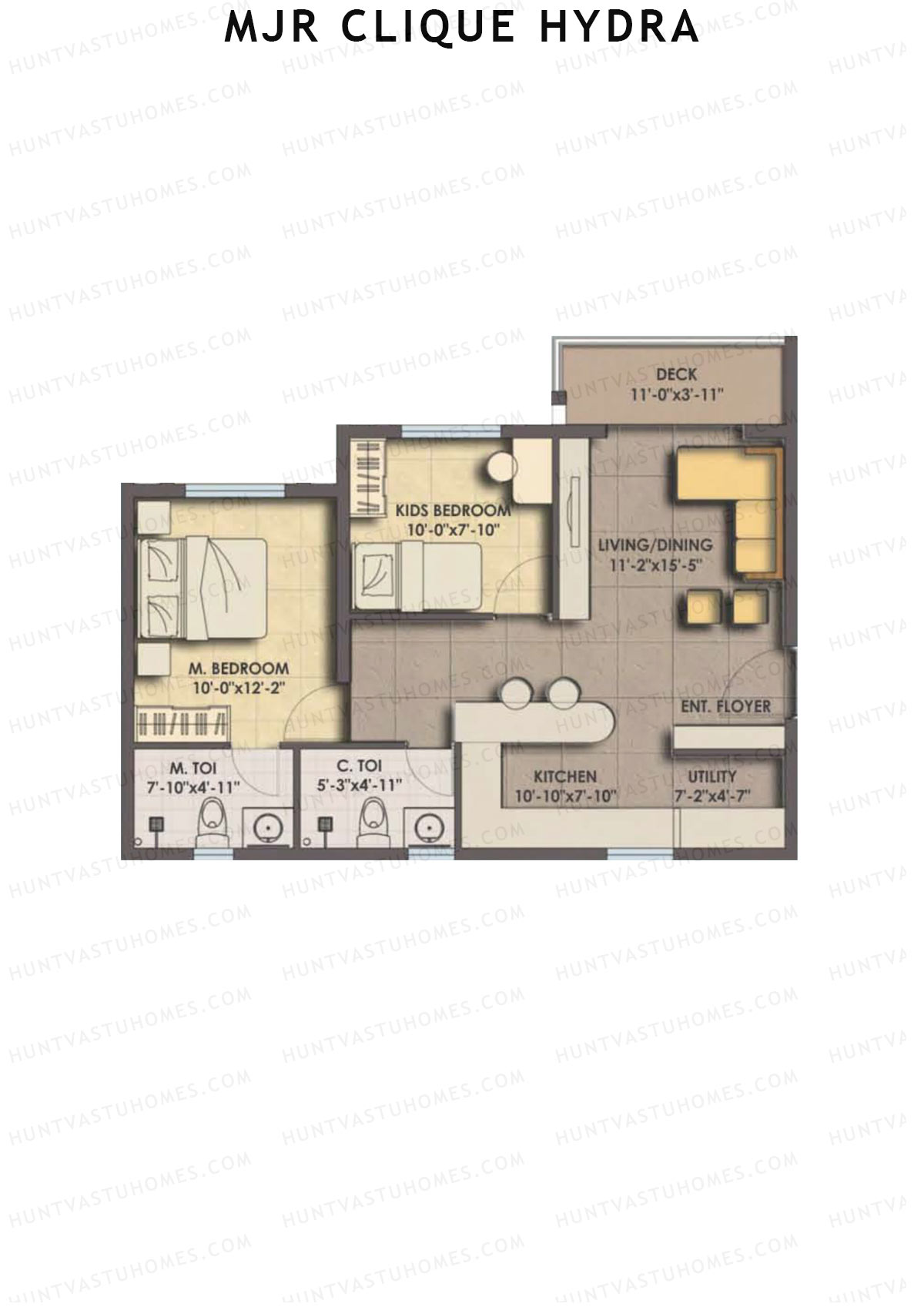MJR Clique Hydra Tower Beta Unit 1 (Type 1) Floor Plan