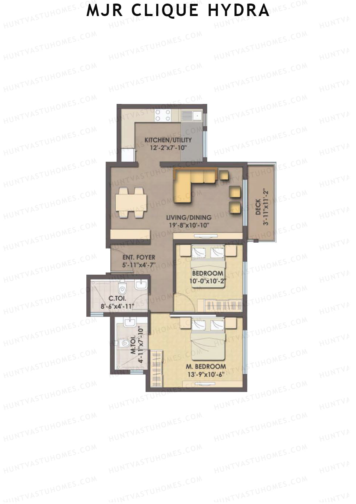 MJR Clique Hydra Tower Beta Unit 3 (Type 5) Floor Plan