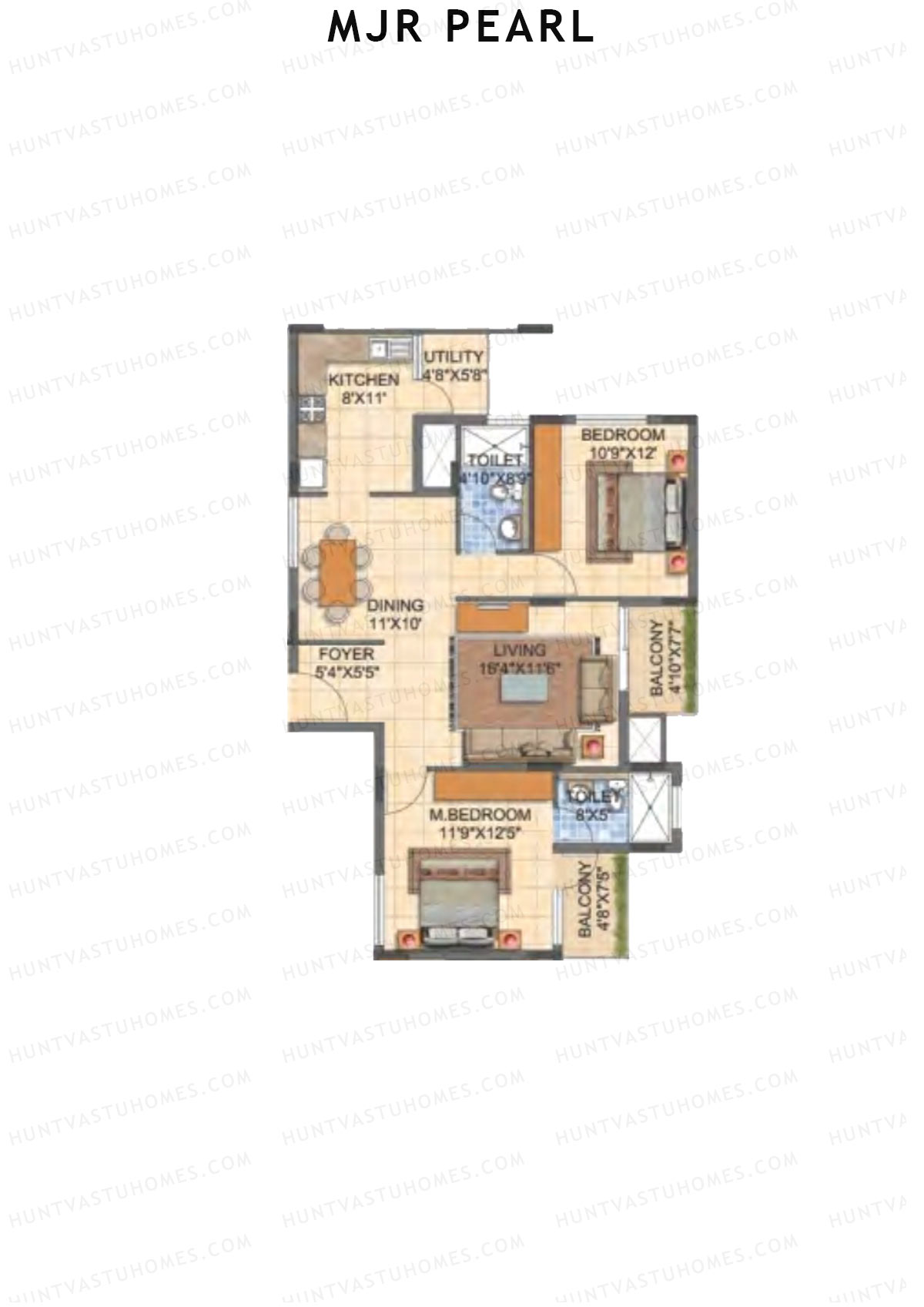 MJR Pearl Block C Unit 1 (Type 9) Floor Plan