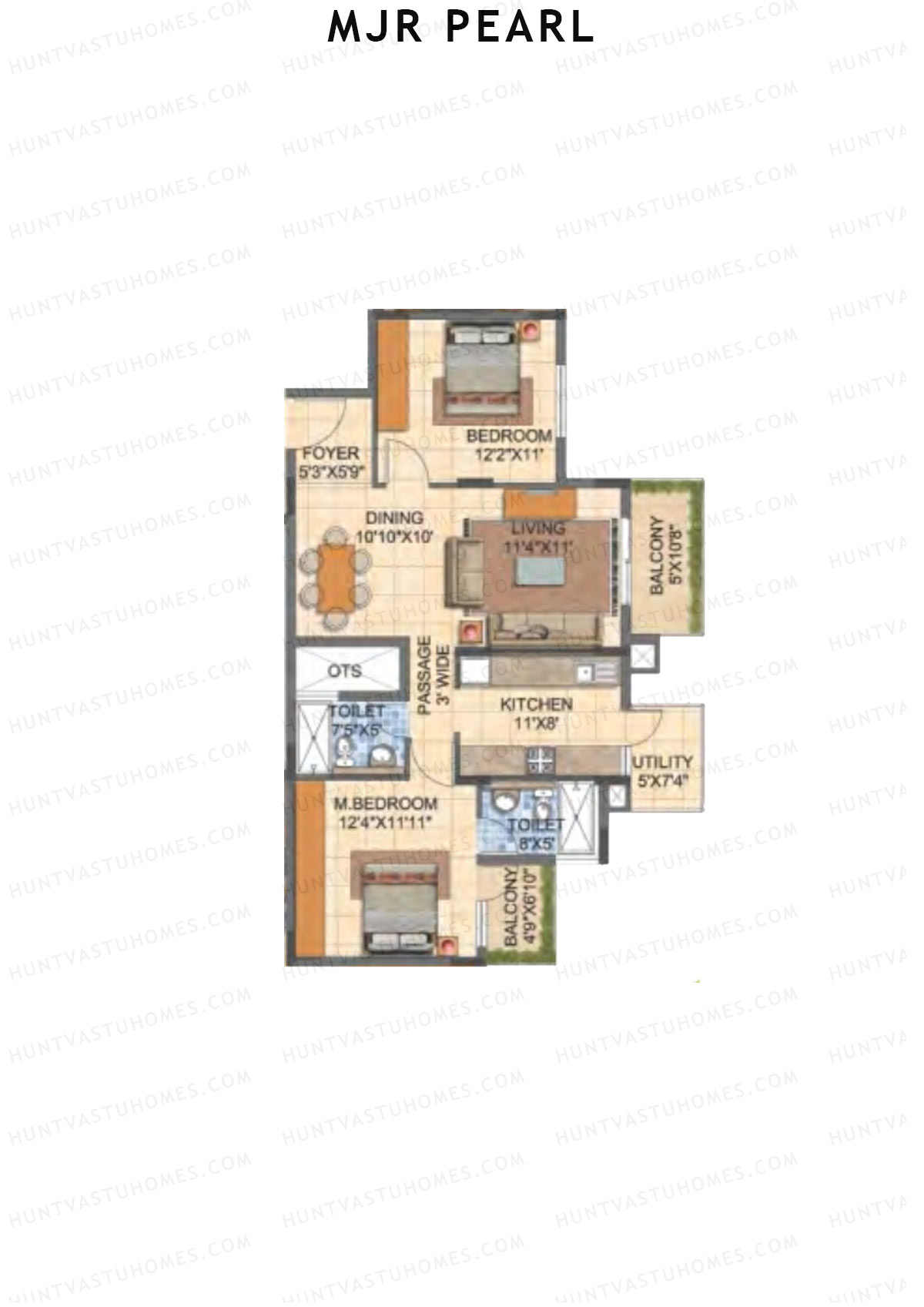 MJR Pearl Block C Unit 2 (Type 10) Floor Plan