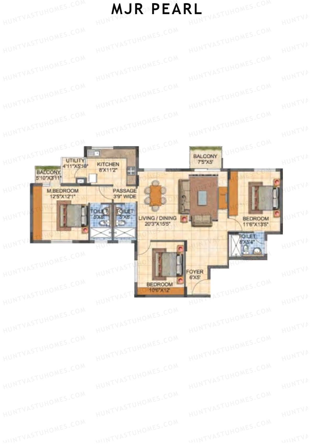 MJR Pearl Block D Unit 4 (Type 17) Floor Plan