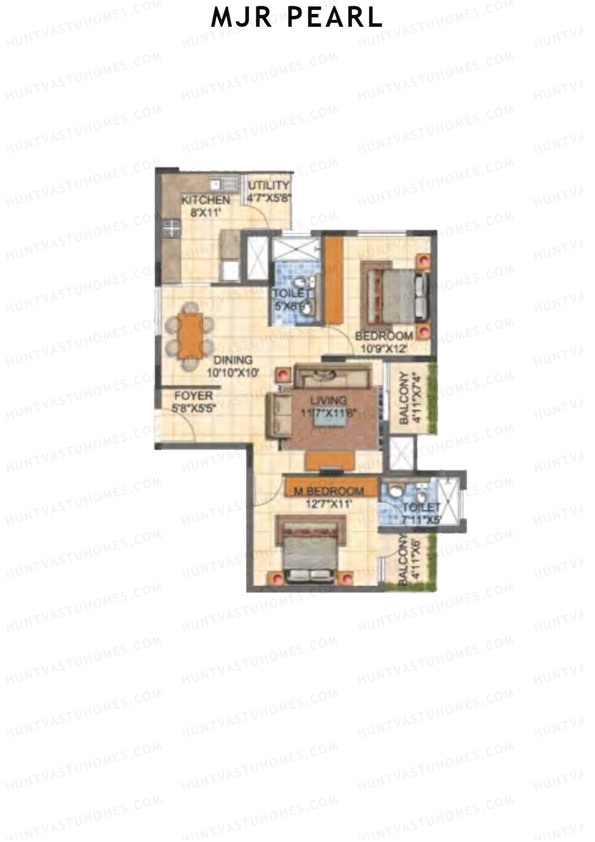 MJR Pearl Block E Unit 1 (Type 18) Floor Plan