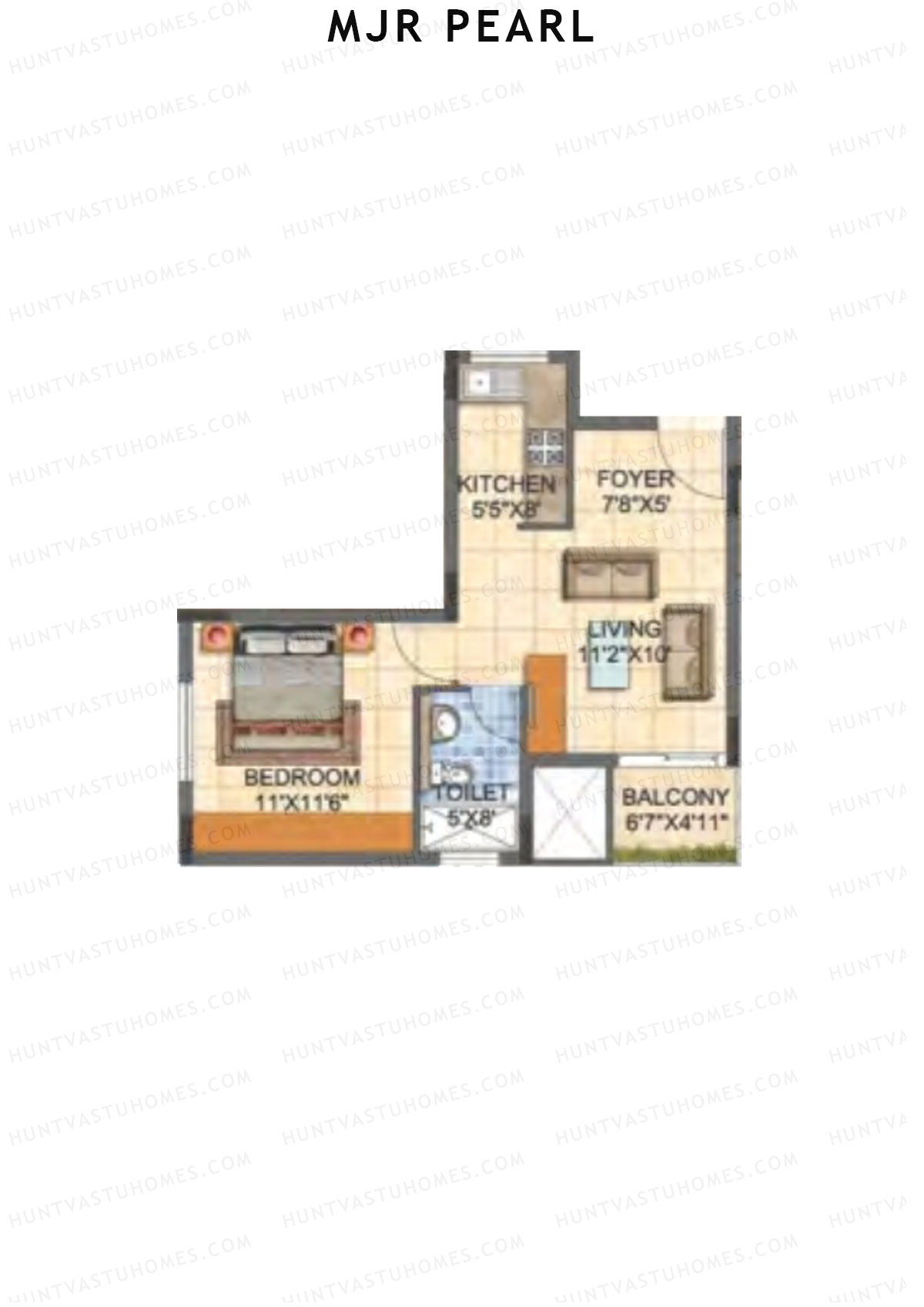 MJR Pearl Block E Unit 3 (Type 20) Floor Plan