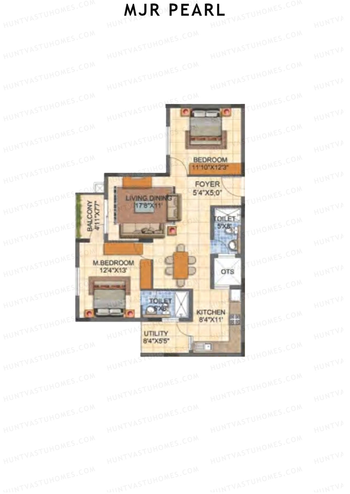 MJR Pearl Block E Unit 4 (Type 21) Floor Plan