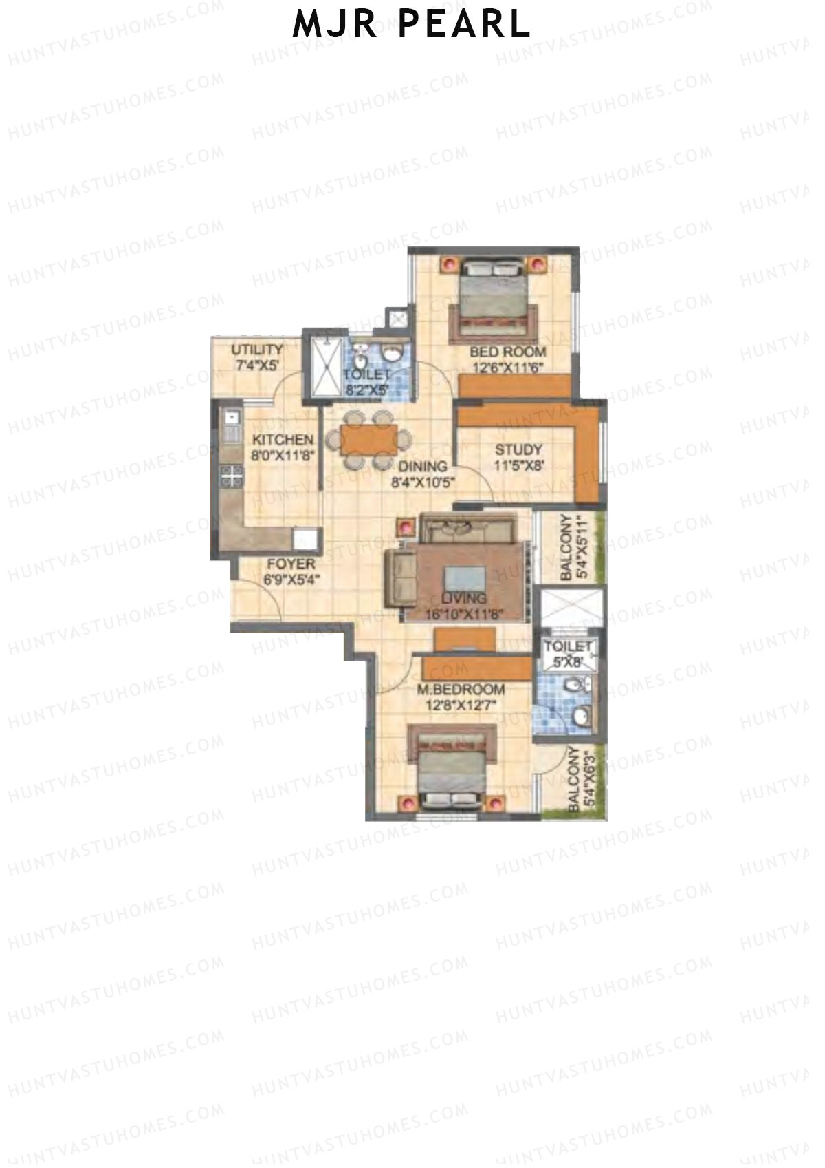 MJR Pearl Block F Unit 1 (Type 5) Floor Plan