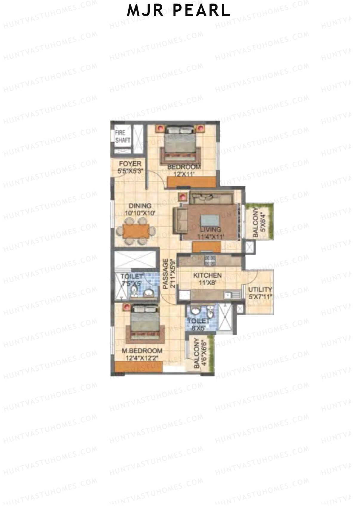 MJR Pearl Block F Unit 2 (Type 6) Floor Plan