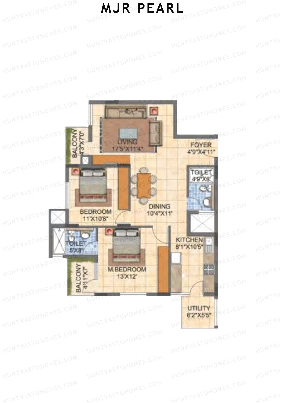MJR Pearl Block F Unit 3 (Type 7) Floor Plan