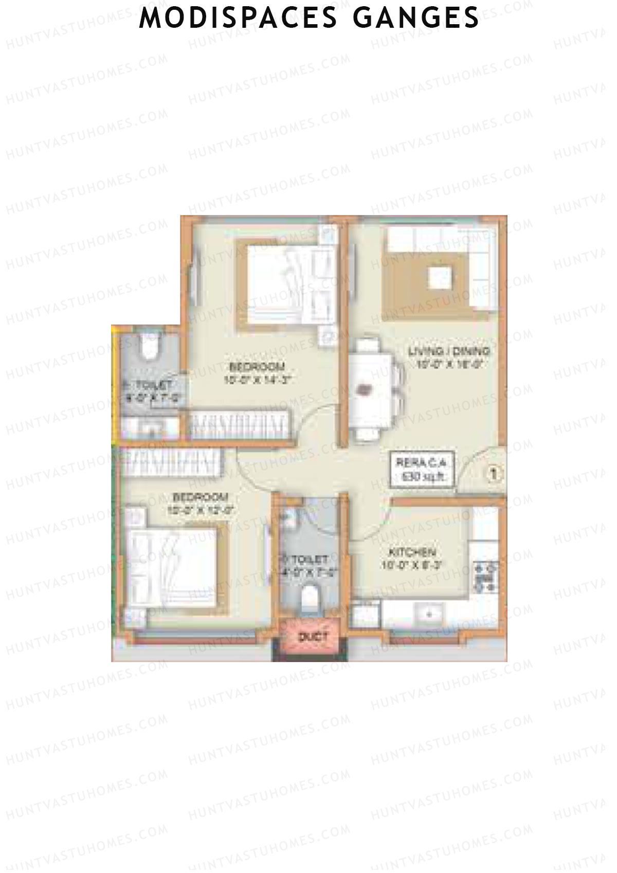Modispaces Ganges Wing A Unit 1 Floor Plan
