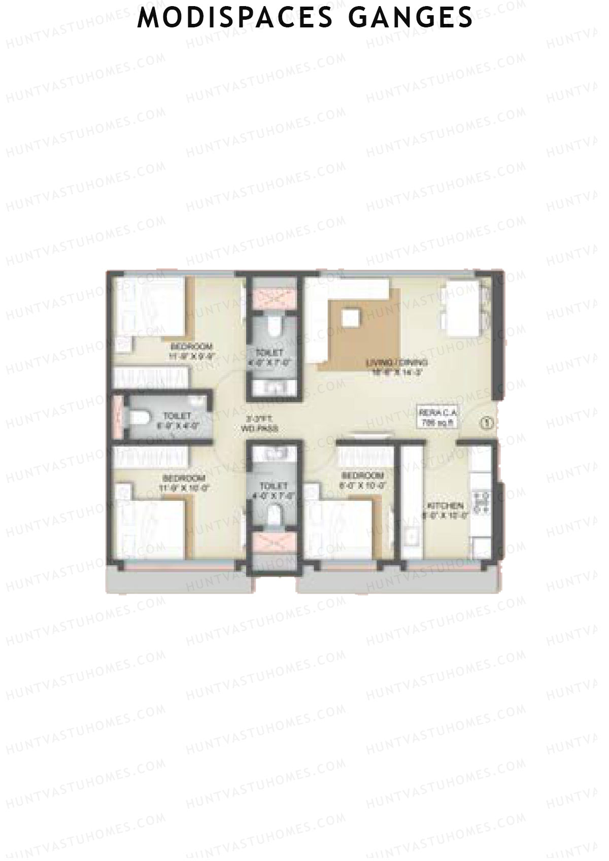 Modispaces Ganges Wing B Unit 1 Floor Plan