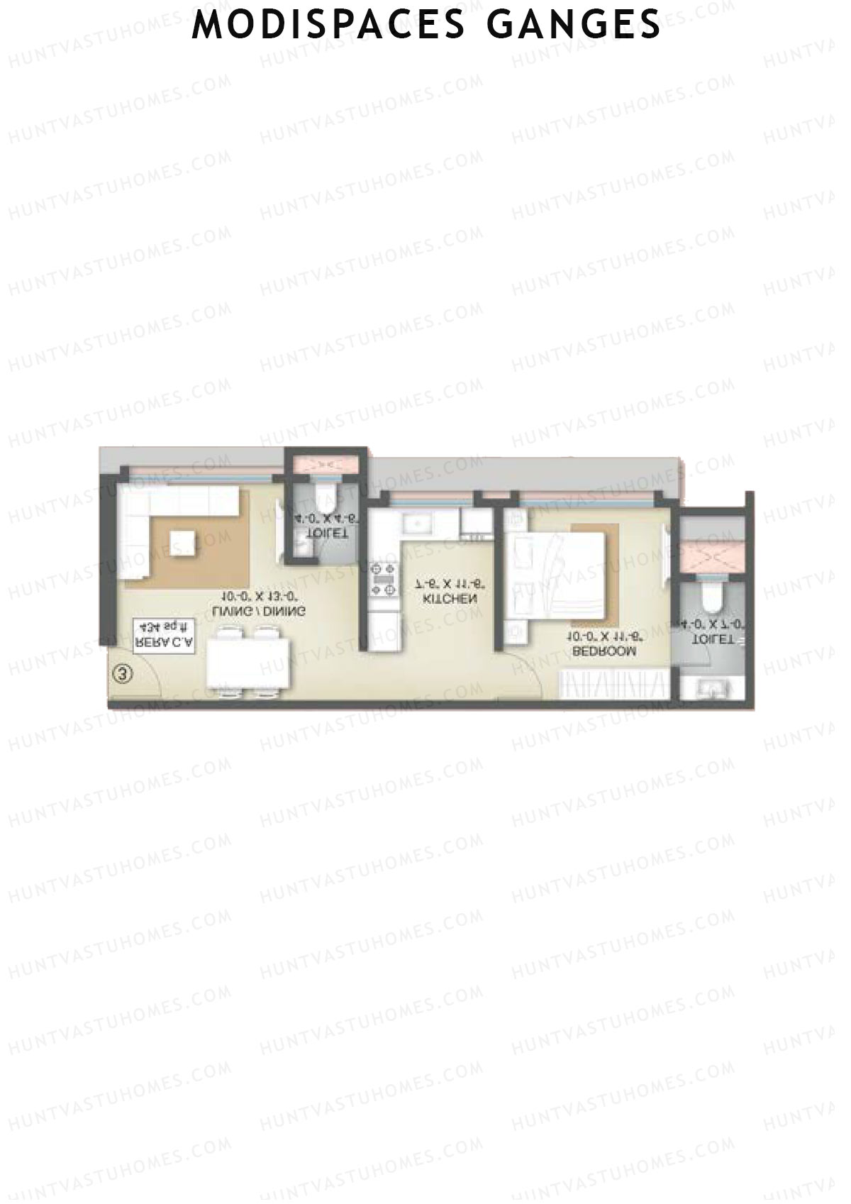 Modispaces Ganges Wing B Unit 2 Floor Plan