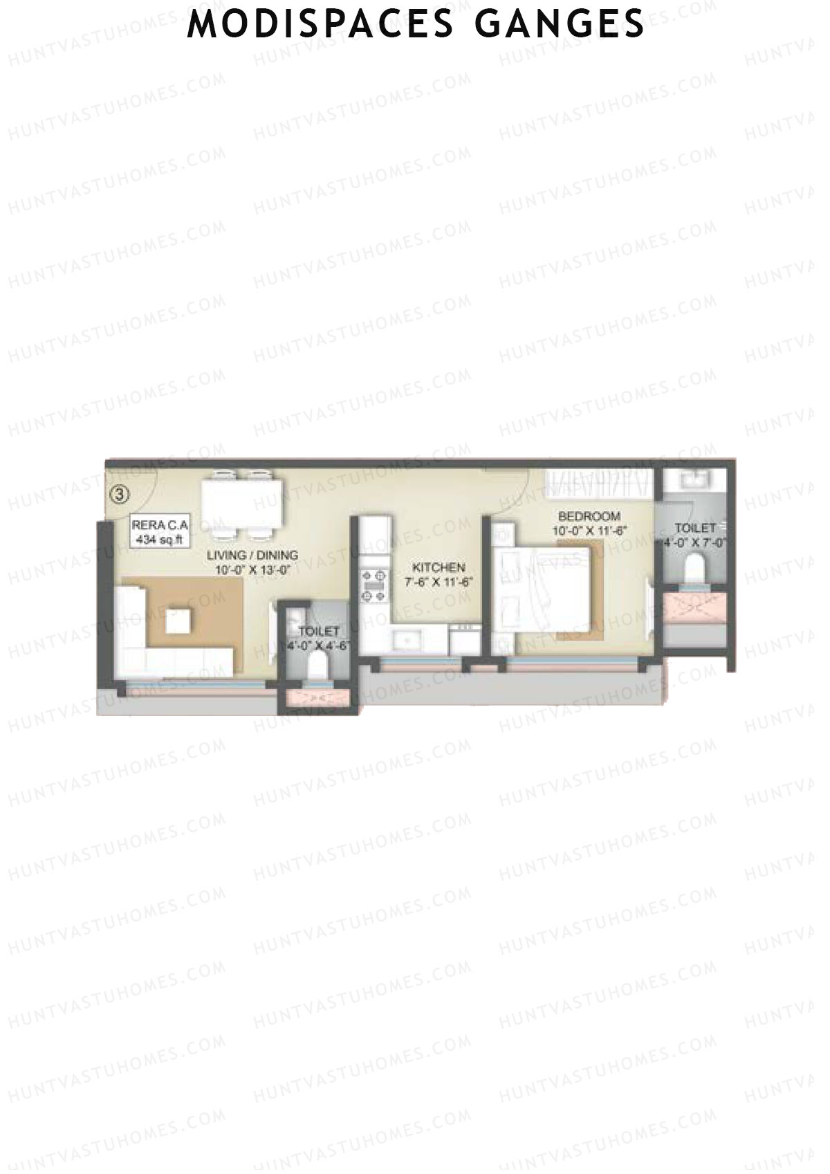 Modispaces Ganges Wing B Unit 3 Floor Plan