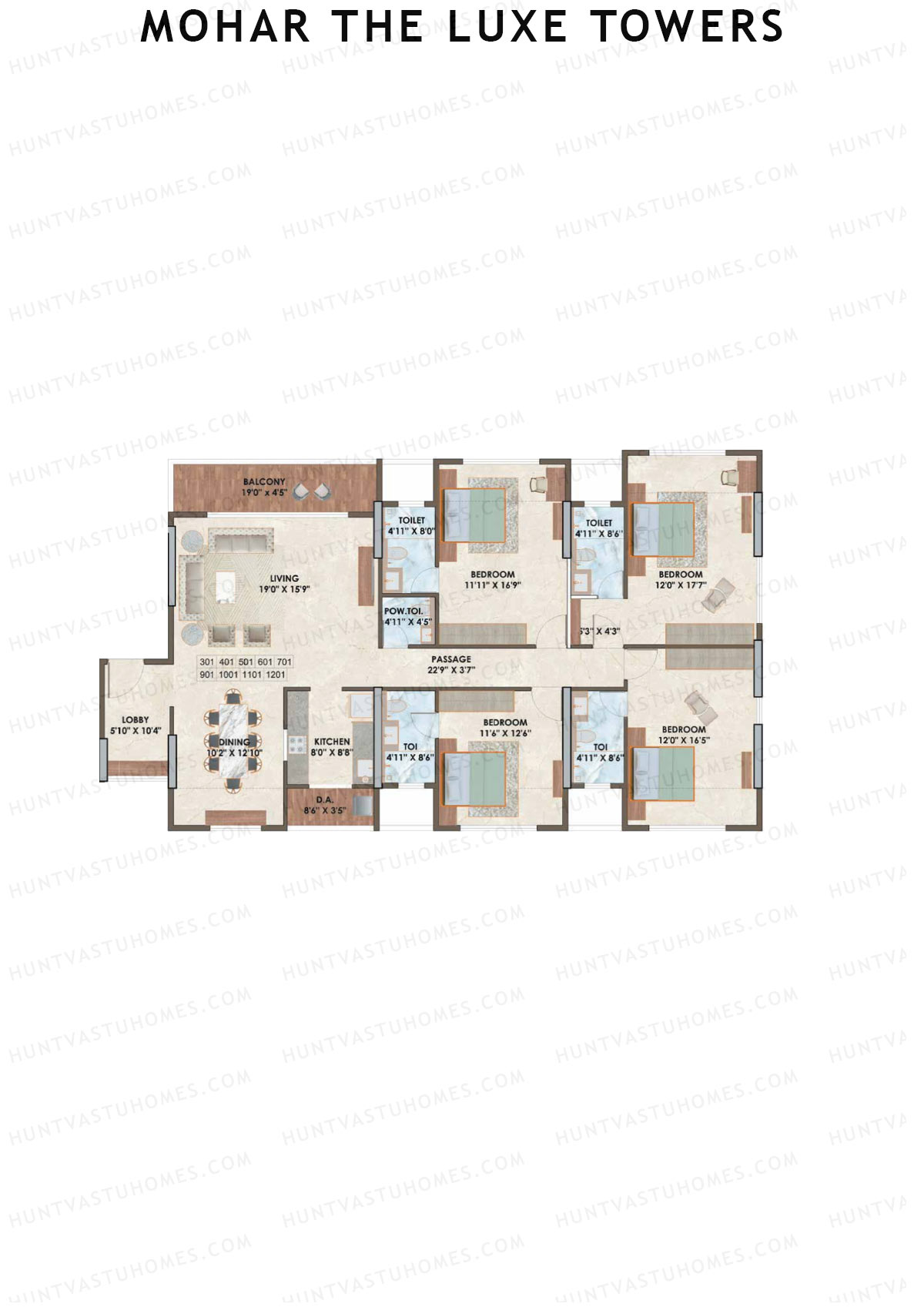 Mohar The Luxe Towers Wing J1 Unit 1 Floor Plan