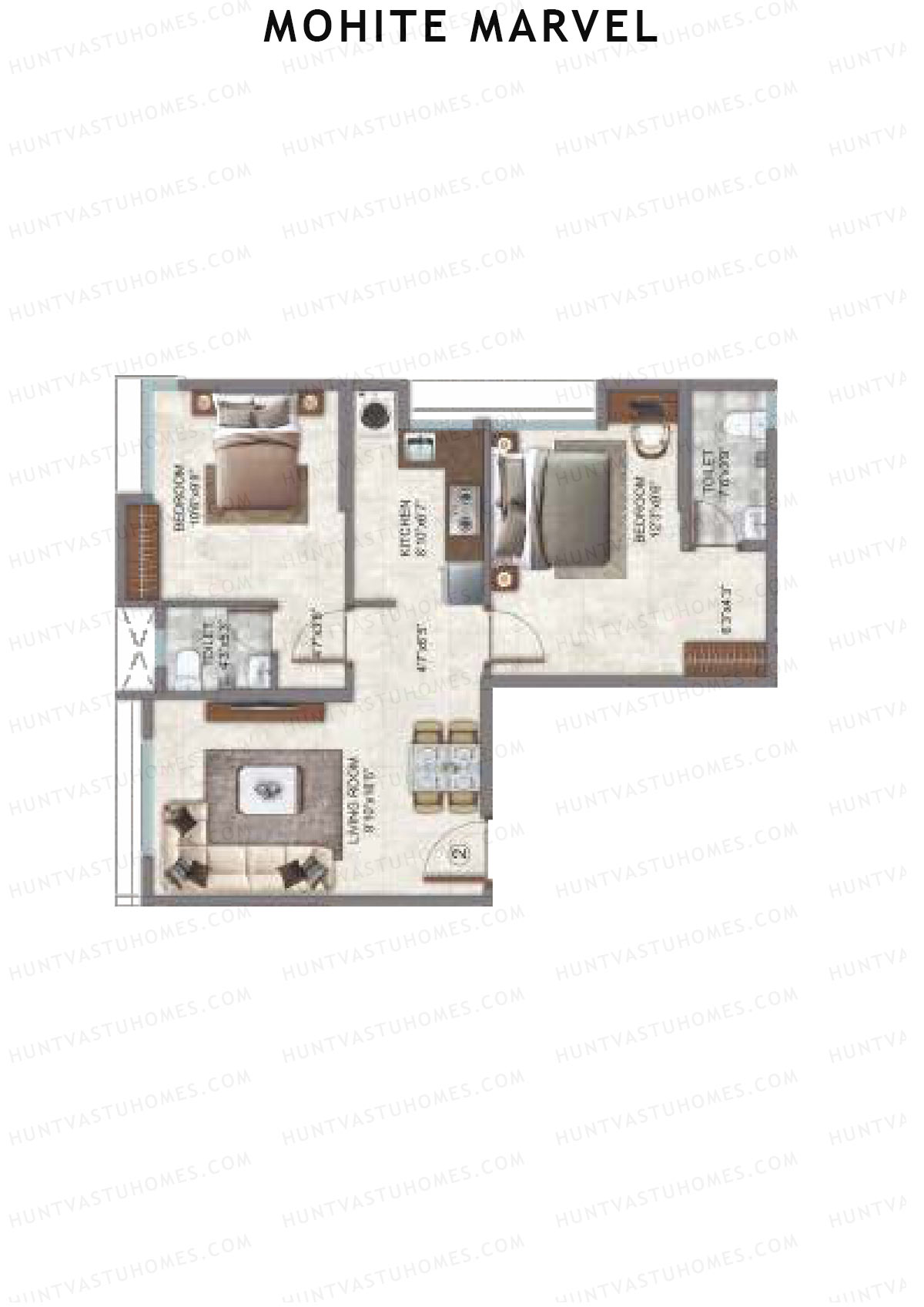 Mohite Marvel Wing A Unit 2 Floor Plan