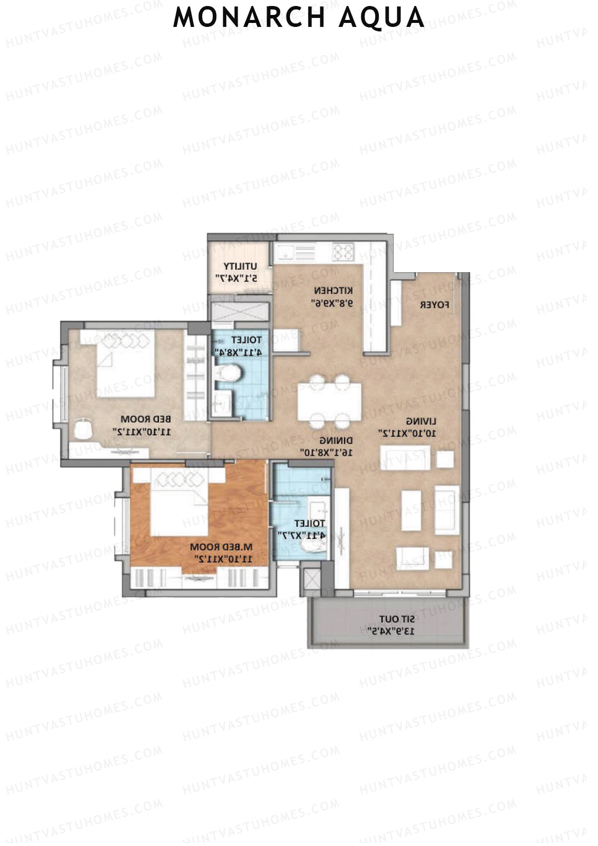 Monarch Aqua Tower Coronet Unit 7 Floor Plan
