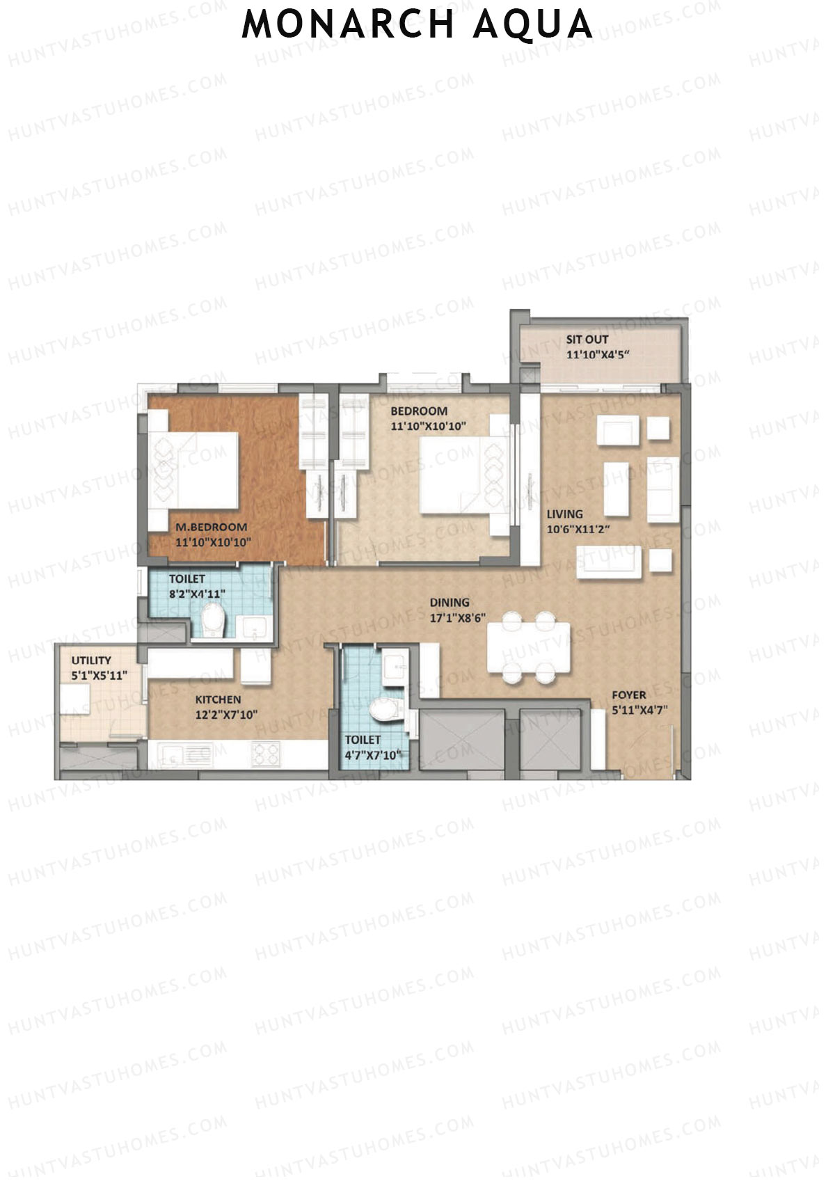 Monarch Aqua Tower Crest Unit 2 Floor Plan