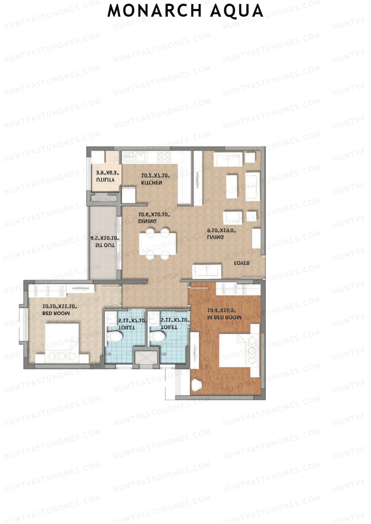Monarch Aqua Tower Crest Unit 8 Floor Plan
