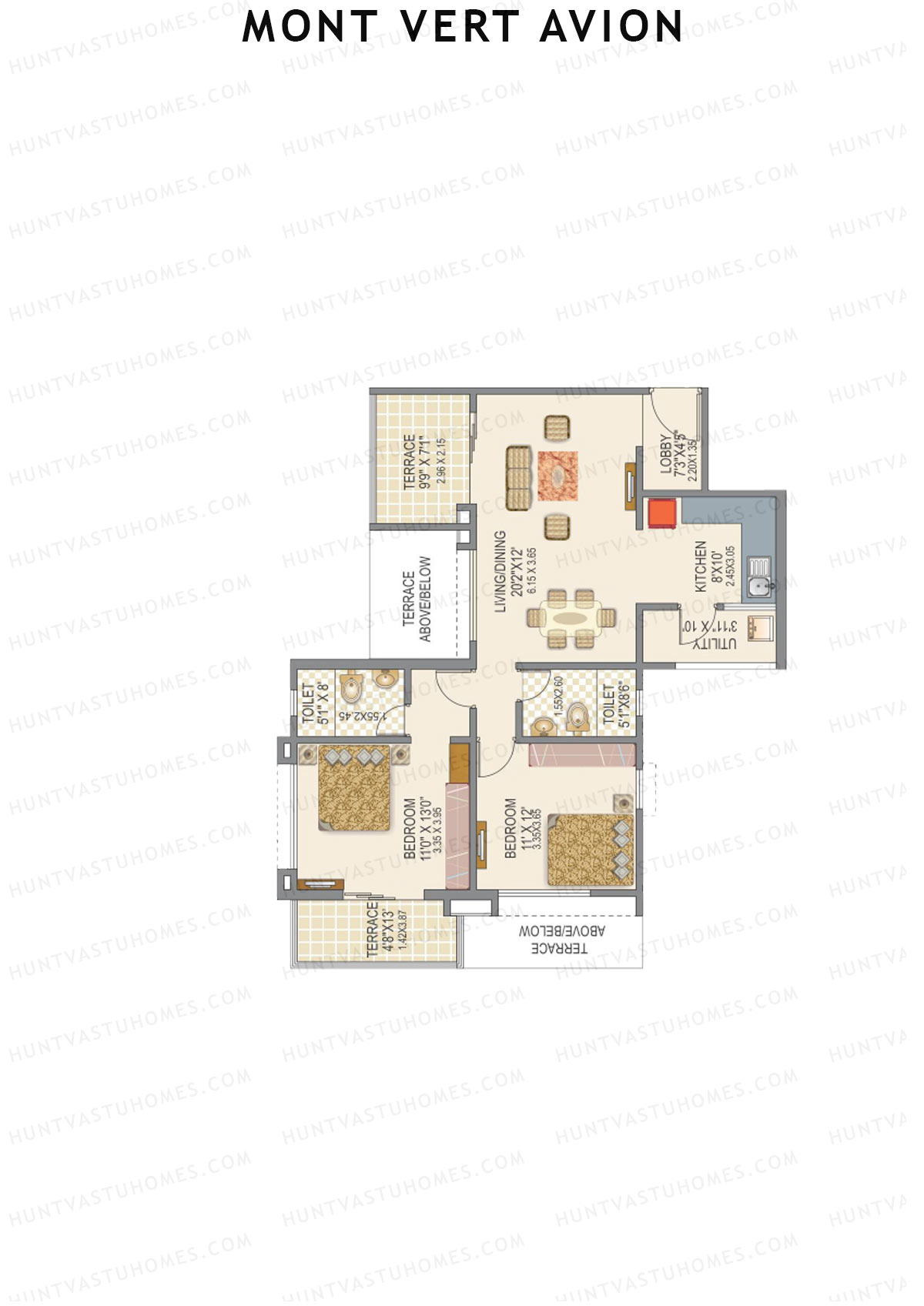 Mont Vert Avion Tower A Unit 3 Floor Plan