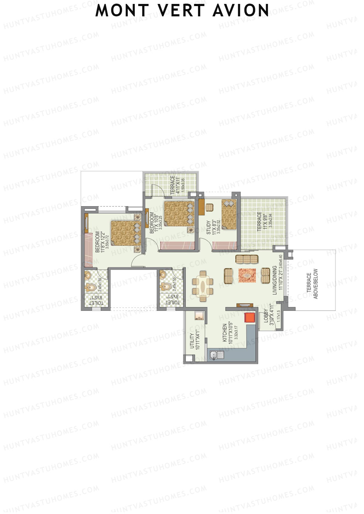 Mont Vert Avion Tower A Unit 5 Floor Plan