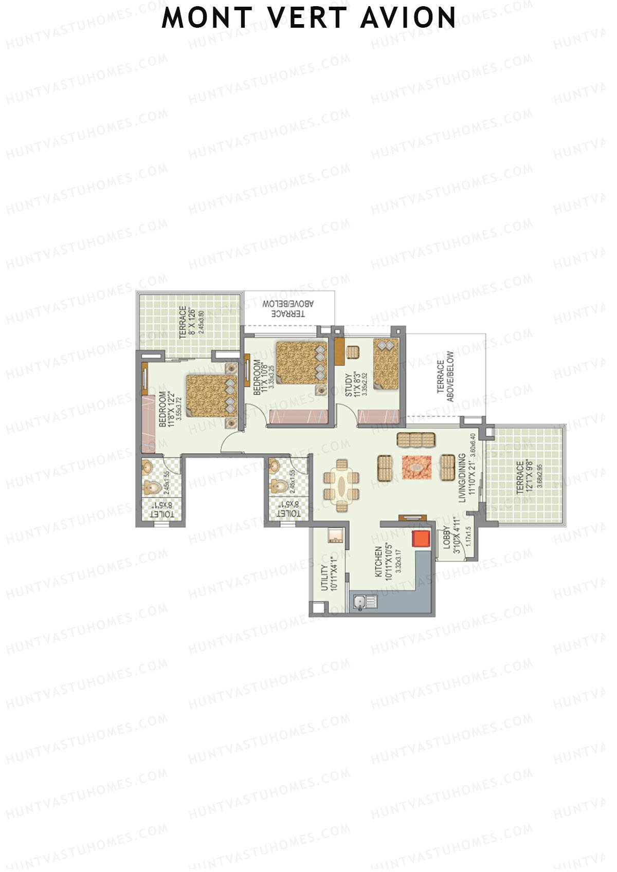 Mont Vert Avion Tower A Unit 5 Floor Plan
