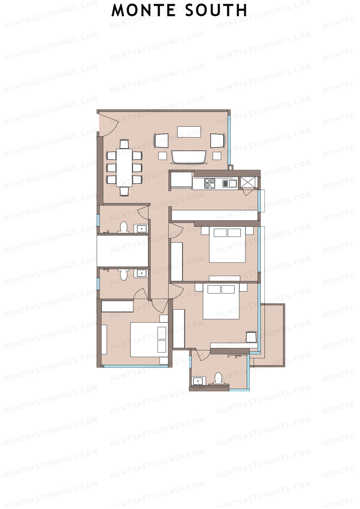 Monte South Tower 1 Unit 4 Floor Plan