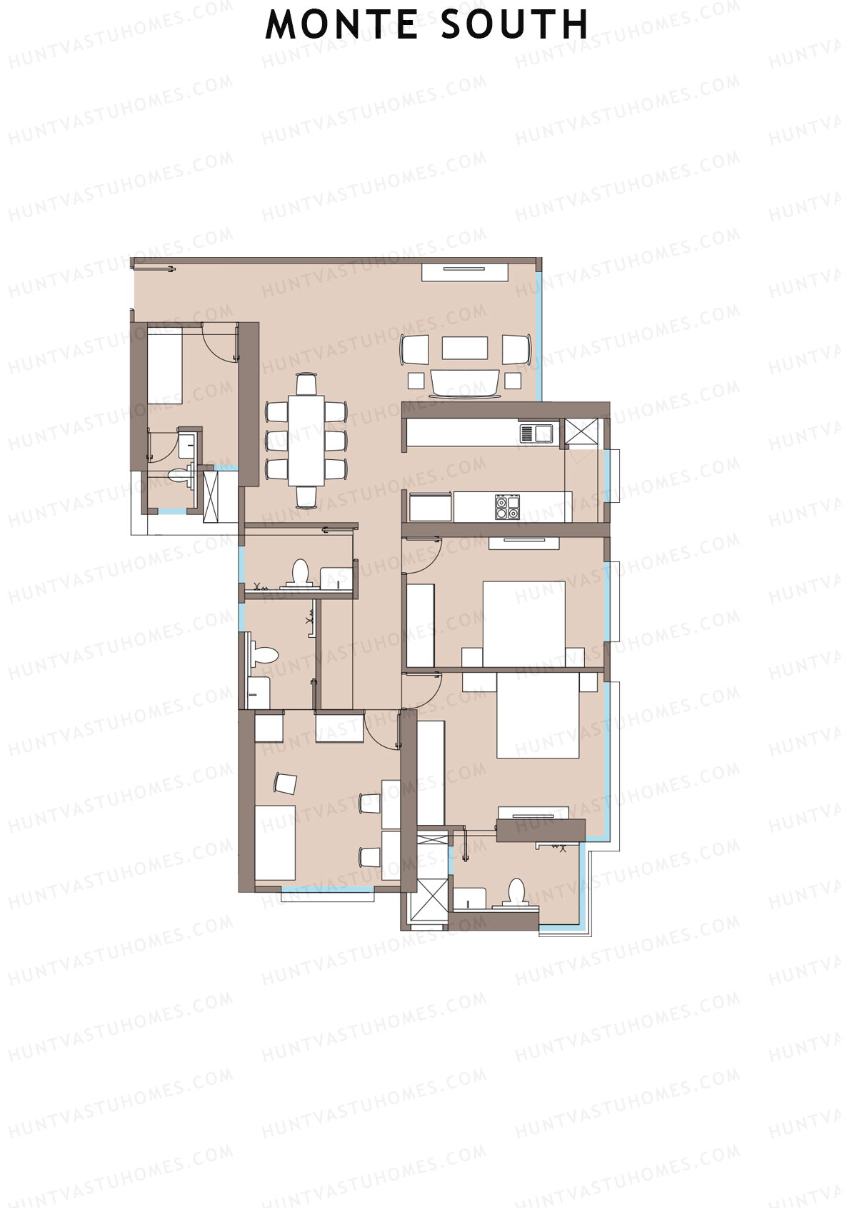 Monte South Tower 1 Unit 4 Floor Plan