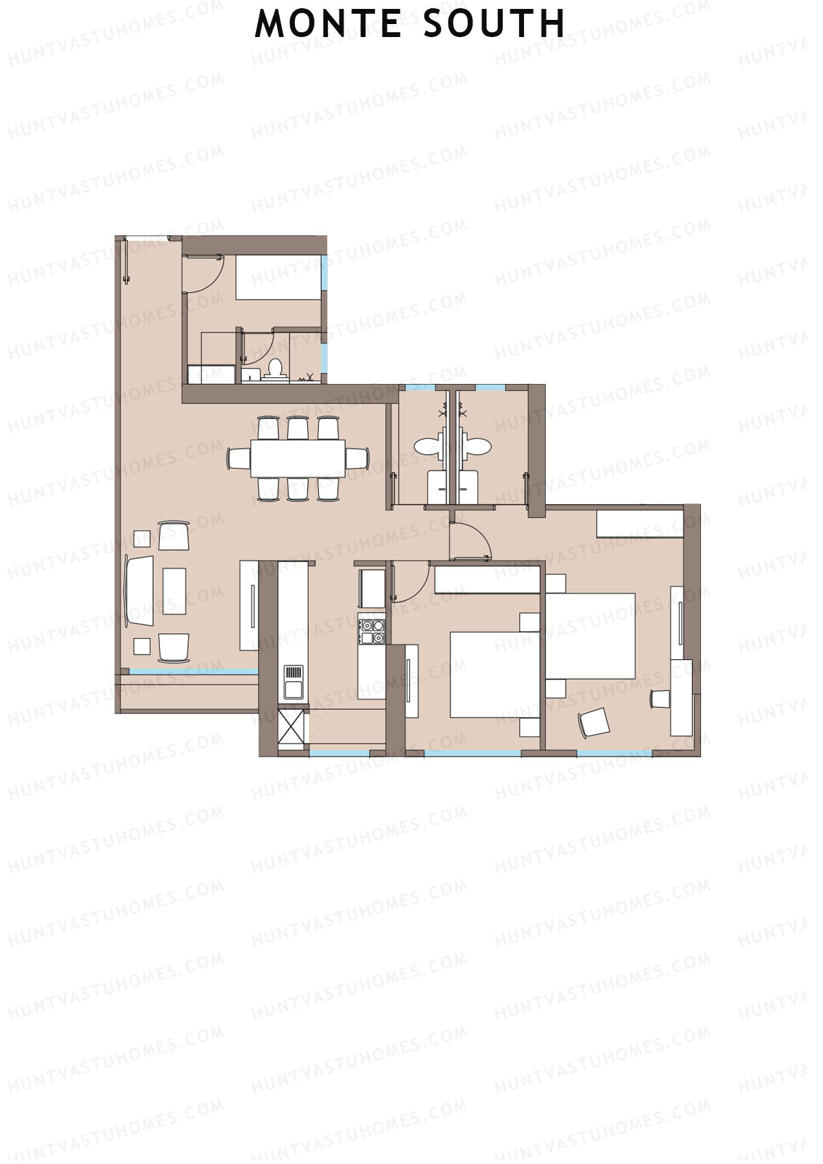 Monte South Tower 1 Unit 5 Floor Plan