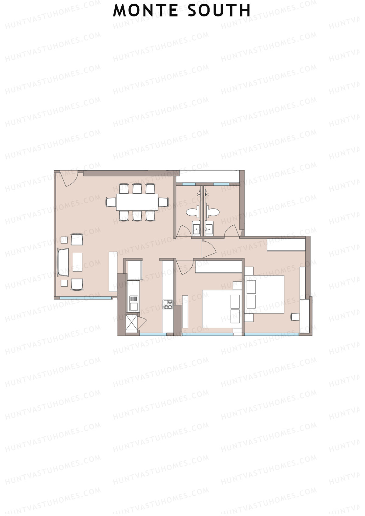 Monte South Tower 1 Unit 5 Floor Plan