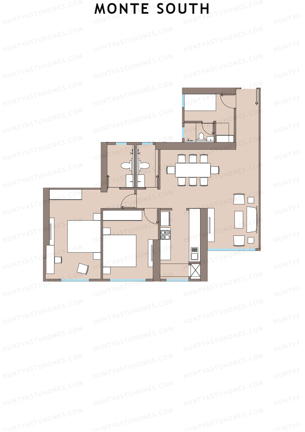 Monte South Tower 1 Unit 6 Floor Plan