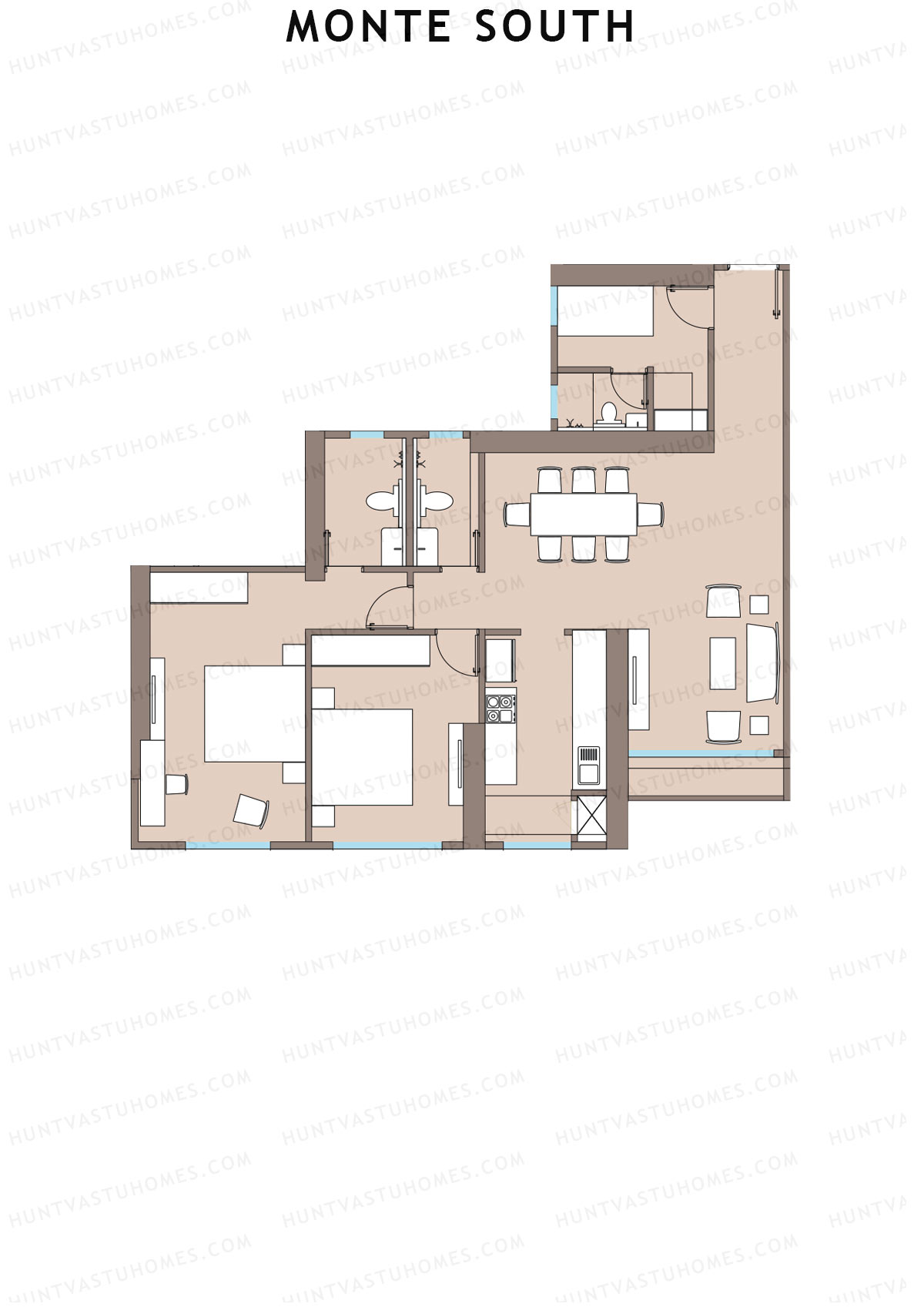Monte South Tower 1 Unit 6 Floor Plan