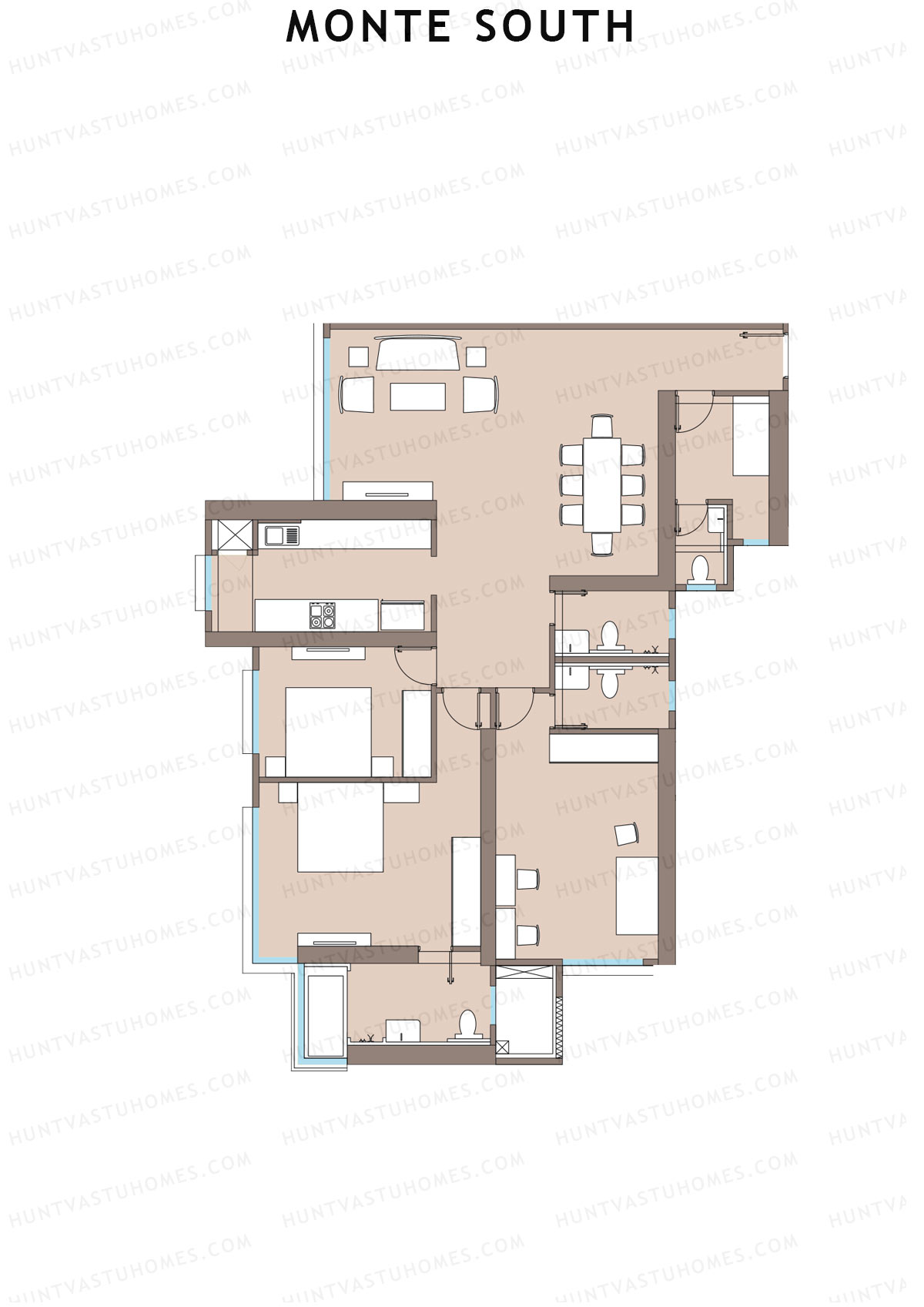 Monte South Tower 1 Unit 7 Floor Plan