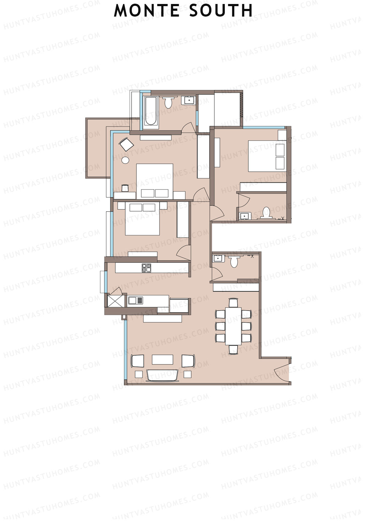 Monte South Tower 1 Unit 8 Floor Plan