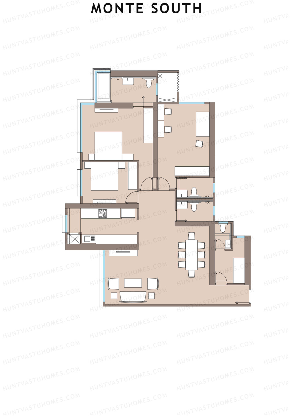 Monte South Tower 1 Unit 8 Floor Plan