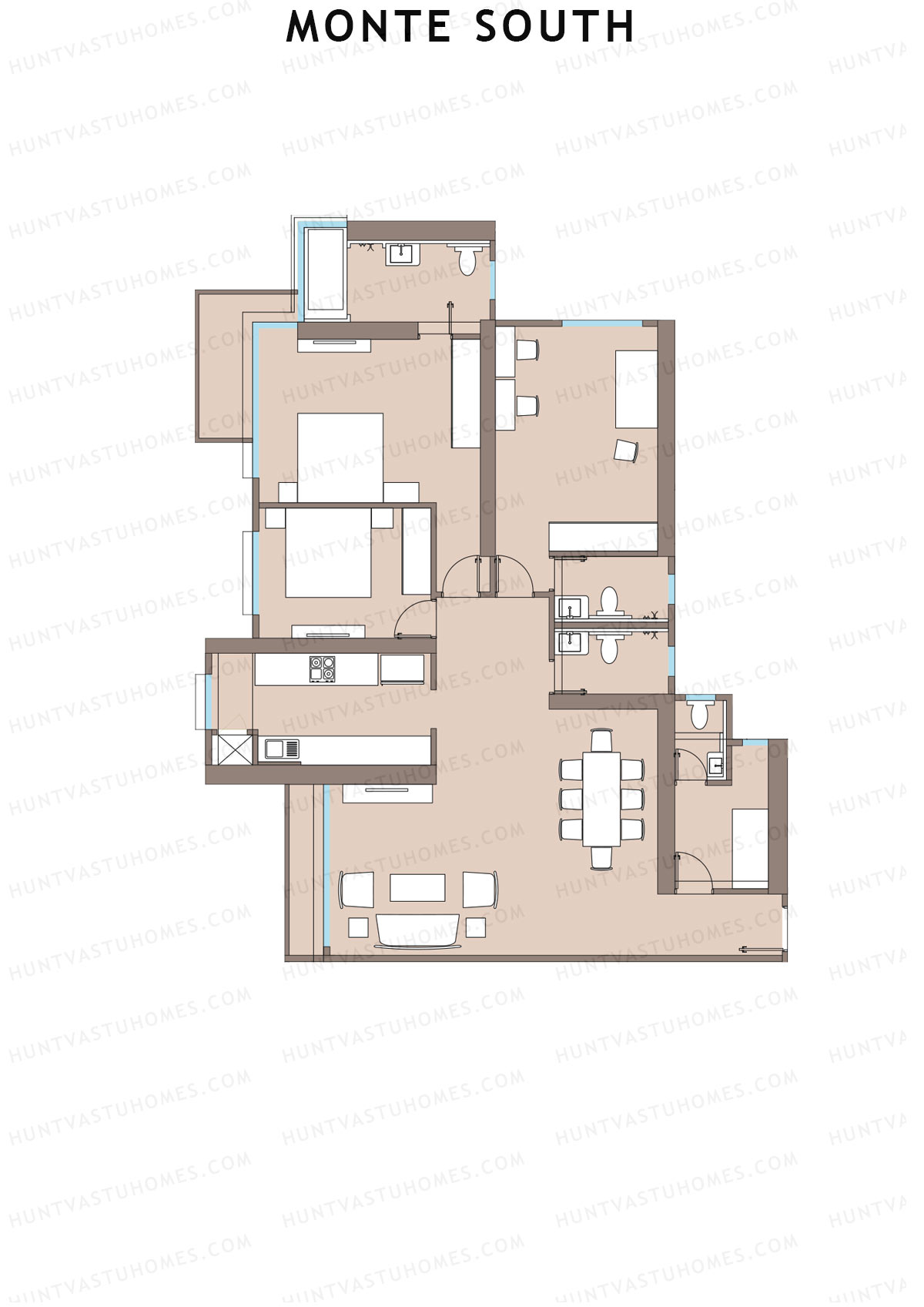 Monte South Tower 1 Unit 8 Floor Plan