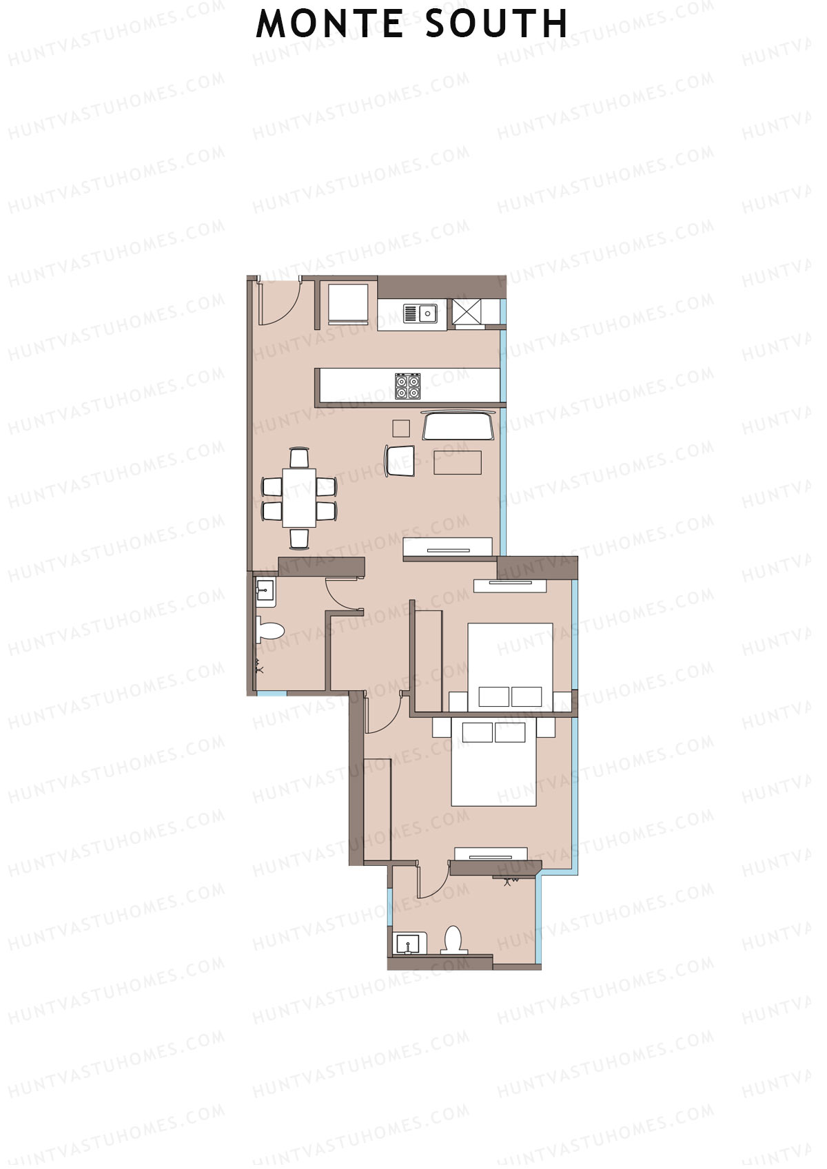 Monte South Tower 2 Unit 1 Floor Plan