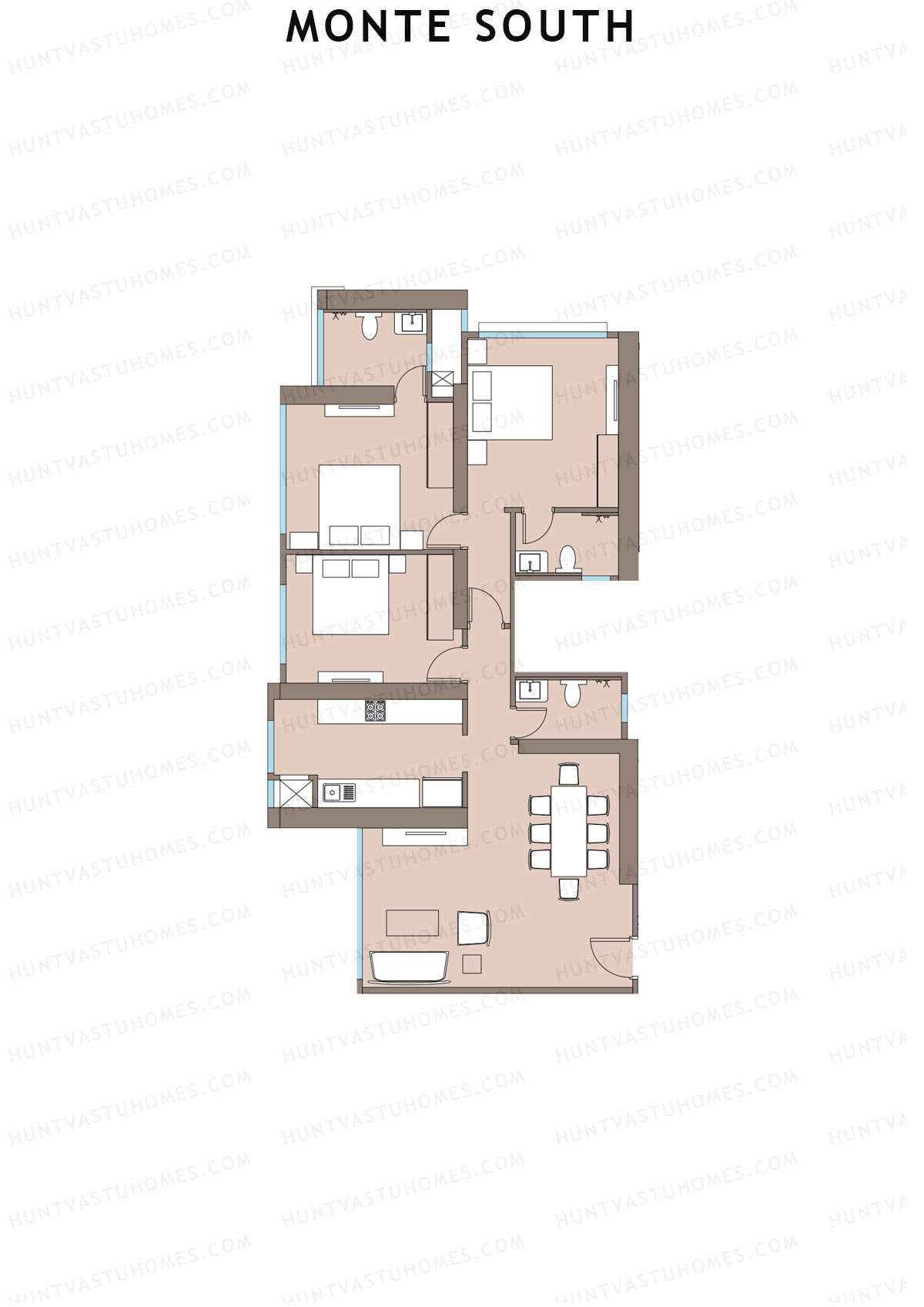 Monte South Tower 2 Unit 4 Floor Plan