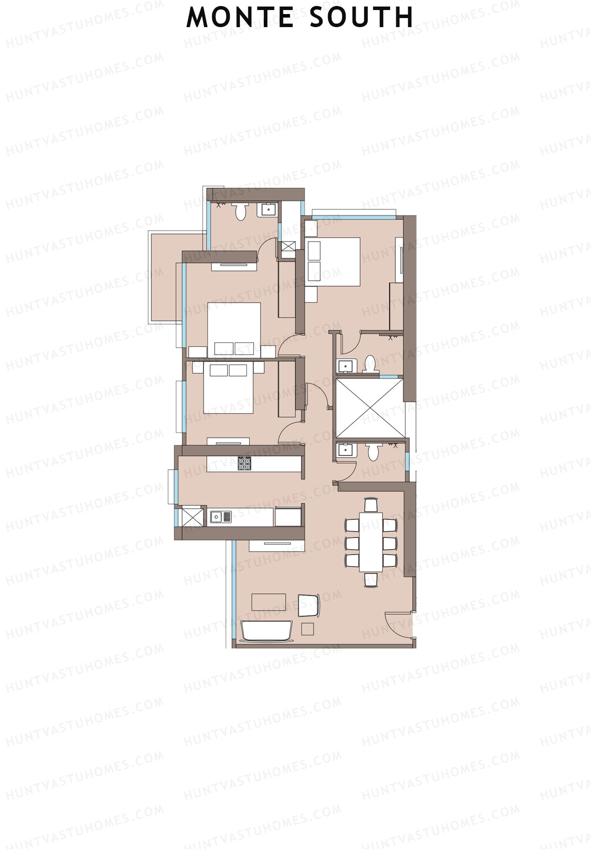 Monte South Tower 2 Unit 4 Floor Plan